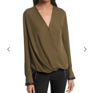 Rag & bone asymmetrical hem silk blouse XS
